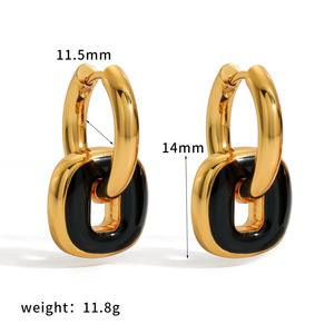 Pendientes de Aro Chapados en Oro de 18K con Incrustaciones de Diamantes de Imitación en Forma de Corazón para Uso Diario - Product Image 4