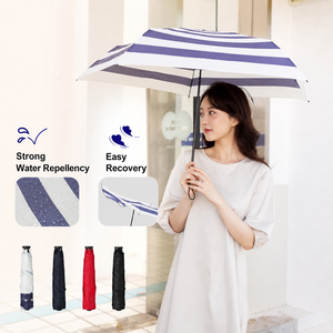 Lightweight 135g Manual Open OEM 8m/s <b>Windproof</b> Woman Mini Pocket Minimalist Design Three Folding <b>Umbrella</b> With Logo Printing - Product Image 1