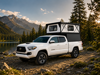 Camper de camion tout-terrain en FRP, robuste, isolé, à coque rigide, avec rangement pour les voyages en 4x4