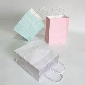 ถุงกระดาษคราฟท์สีขาวน้ำตาลพิมพ์โลโก้ตามสั่ง พร้อมหูหิ้ว สำหรับใส่ของขวัญหรือสินค้า  รับผลิตแบบ OEM - Product Image 3
