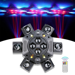 Mini Lyre LED 150W Six-Bras Type « Bee Eye » RVBW, Faisceau Laser, Émission UV, Contrôle DMX512 pour Soirées <span class=keywords><strong>Disco</strong></span>, Scènes, DJ et Danse - Product Image 1