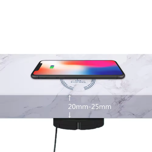 2025 New Products Under Desk Wireless Charger Long Distance Hidden Table Invisible Wireless Charger for Restaurant