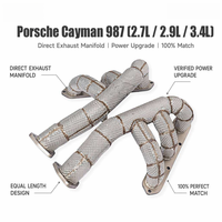 Colectores de escape directos SS304 para Porsche Cayman 987 2.7L 2.9L 3.4L, diseño de carreras de longitud igualada, mejora de potencia, 100% compatibles