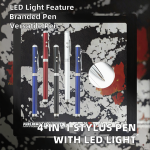 हॉट सेल 4-इन-1 के नेतृत्व वाली धातु स्टाइलस पेन अनुकूलित लोगो सॉफ्ट टच यूव मेडिकल पेन 1.0 मिमी लेखन चौड़ाई प्रचार उपहार के साथ - Product Image 2