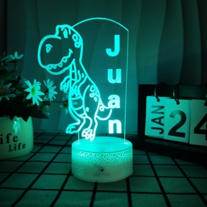 Custom Designed 7 Color Optical Illusion LED Night <b>Light</b> USB Remote Acrylic 3D Touch Table Lamp with ABS Body - Product Image 5