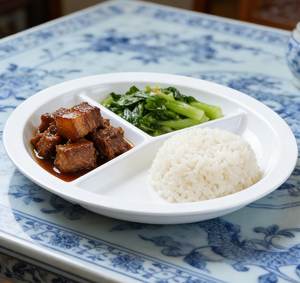 Plato de Melamina Irrompible para <span class=keywords><strong>Menú</strong></span>, Plato Dividido en 3 Compartimentos para Comidas de Restaurante y Almuerzos Caseros - Product Image 4