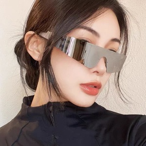 Lunettes de soleil Y2K Shield, verres miroir, UV400, sans monture, unisexe, sports de plein air, adulte - Product Image 1