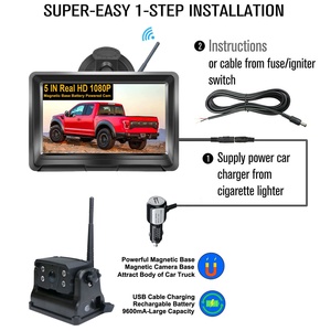 Factory Supply for <strong>Trailer</strong> Boat RV New Design 2x WiFi Wireless Magnetic Backup <strong>Camera</strong> 5" LCD Monitor Kit for <strong>Horse</strong> - Product Image 2
