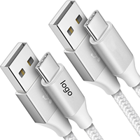 Câbles tressés en nylon très vendus, 1 m, charge rapide, USB vers USB-C, câble USB 2.0 Type C pour téléphone Samsung