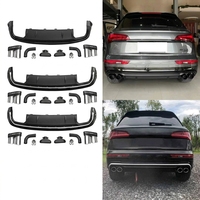 Diffuseur de pare-chocs arrière noir brillant avec séparateur LiP et embouts d'échappement quadruples pour Audi Q5 SQ5 B9 2018-2025