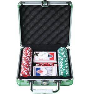 Lot de 100 jetons de poker de casino Texas Hold'em avec étui en aluminium pour Blackjack, <span class=keywords><strong>Roulette</strong></span> et Cartes <span class=keywords><strong>à</strong></span> Jouer – Vente en Gros - Product Image 1