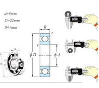 Roulements à billes à gorge profonde hybrides entièrement en céramique YSMLE de haute qualité 608 pour roulements de skate / machines d'impression