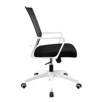 Fauteuil de bureau ergonomique moderne avec support lombaire, réglable en hauteur, en maille bleue, pour visiteurs, personnel et cadres