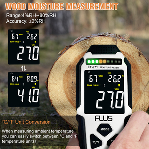 Medidor de Humedad Multifuncional No Invasivo, Higrómetro Digital, Medidor de Temperatura y Humedad, Medidor de Humedad para Madera - Product Image 1
