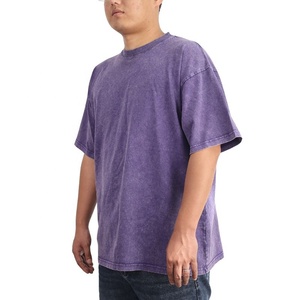 QUATU Custom Print Silk Screen Printing 250gsm Heavy <b>Weight</b> Vantage Acid Washed Tshirt Oversize <b>Blank</b> Tee Street Wear - Product Image 2