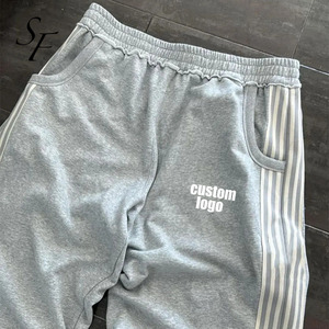 Logo personnalisé de haute qualité Y2K rétro rue Hip Hop <span class=keywords><strong>ceinture</strong></span> <span class=keywords><strong>élastique</strong></span> hommes pantalons de Jogging rayé décontracté ample hommes pantalons de sport - Product Image 6