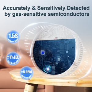 Detektor Alarm Pribadi Portabel Karbon Monoksida dan <span class=keywords><strong>Gas</strong></span> Alam dengan Sensitivitas Tinggi, Baterai 3AA, Alarm 85 DB - Product Image 6