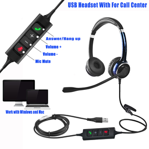 Auriculares de ordenador USB binaurales con cable superventas Auriculares con cancelación de ruido con micrófono <span class=keywords><strong>Boom</strong></span> Auriculares Para centro de llamadas - Product Image 2