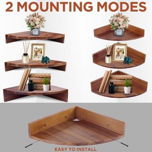 Passing On <b>The</b> <b>Kingdom</b> Wooden Wall Mounted Corner Shelf Polygon Nordic Style Durable Storage Rack For Kitchen Bedroom - Product Image 4