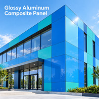 Panneau composite en aluminium brillant de 3 mm 4x8 pieds, couleur argent métallisé, pour panneaux muraux de salle d'exposition