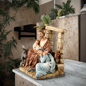 Figura <span class=keywords><strong>de</strong></span> la Sagrada Familia <span class=keywords><strong>de</strong></span> Resina Pintada a Mano <span class=keywords><strong>de</strong></span> 18 cm <span class=keywords><strong>de</strong></span> Alto, Arte Religioso Católico, Estatua Coleccionable, Adorno Navideño, Modelo Yu - Product Image 2