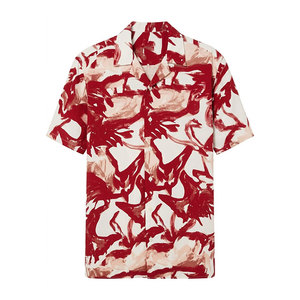 <b>Cheap</b> Prices Sustainable Abstract Repeat Printed Pattern Short Sleeve Button Front Relaxed Fit Men Casual Shirts Wholesale - Product Image 1