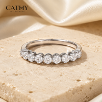 IGI-Zertifizierter CVD HPHT Labor-Gezüchteter Diamant-Ehering, Halb-Eternity Trauring aus 18K Gold, Umweltfreundlicher Edel-Schmuck
