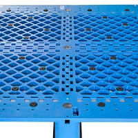 Palette en plastique ventilée à grille, en PEHD, à neuf pattes, empilable, pour chariot élévateur, entrepôt, stockage, fabricant de plateformes de chargement