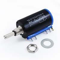 Potentiomètre de précision bobiné à 10 tours WXD3-13-2W (axe de 4,0 mm) - 4,7K 5% 2W avec patte de soudure et boîtier en plastique pour contrôle moteur