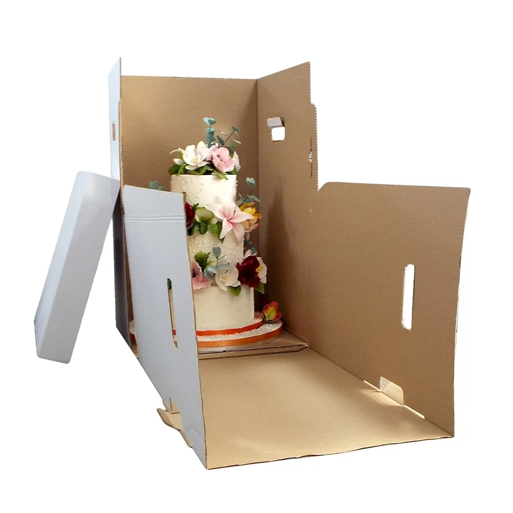 Boîte à gâteau de mariage ondulé blanc, boîte à gâteau de 10,12,14,16 pouces, grande taille, pour gâteau de mariage