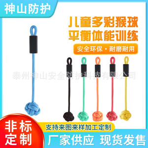 Anillos Colgantes de Pelota de Mono para Niños con Cuerda Corta, Equipo de Entrenamiento de Integración Sensorial y Fitness, Set de Slackline para Exteriores - Product Image 5