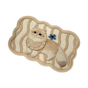 Alfombra de Baño con Diseño de Gato Ondulado, de Fibra de Poliéster Antideslizante, con Estampado Animal, Forma Novedosa, Lavable a Máquina - Product Image 2