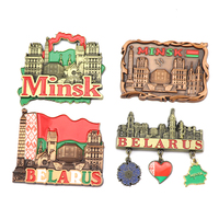 Aimants de réfrigérateur 3D en métal, souvenir touristique de Minsk, Biélorussie, en alliage de zinc, design personnalisé, vente en gros