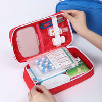 Sac médical portable rouge Oxford avec fermeture éclair pour les urgences à domicile et l'utilisation en extérieur, résistant à l'eau