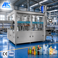 Machine de remplissage et de bouchage d'eau potable entièrement automatique de 200 ml, contrôlée par PLC, haute précision, système de production de bouteilles en plastique PET
