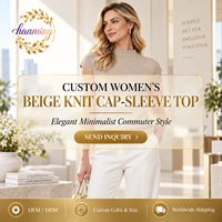 Haut à manches courtes pour femme - Haut en tricot uni basique, adapté pour les tenues décontractées du printemps et de l'été