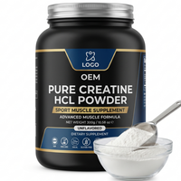 MOQ flexible, formule personnalisée, qualité supérieure, délai de livraison rapide, poudre de créatine HCL pure, étiquette privée, végétalien pour adultes, sans OGM, sans sucre