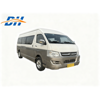 Autobus scolaire de luxe Jiulong 17 places, mini-bus urbain, moteur avant, diesel, d'occasion, conduite à gauche, moteur Cummins, transmission manuelle, Euro 3
