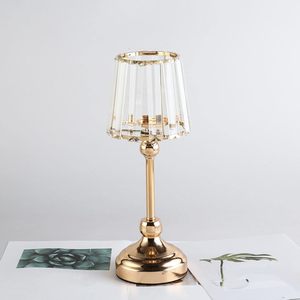 Portavelas Votivas Metálicos LANJO Gold de 15 Pulgadas con Pantalla de Cristal Transparente para Decoración de Fiestas y Eventos - Product Image 2