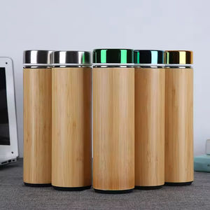 BORGE Borraccia Termica Personalizzata 550ml con Guscio in Bambù e Acciaio Inox, Bottiglia Isolata Sottovuoto con Filtro per Tè - Product Image 2