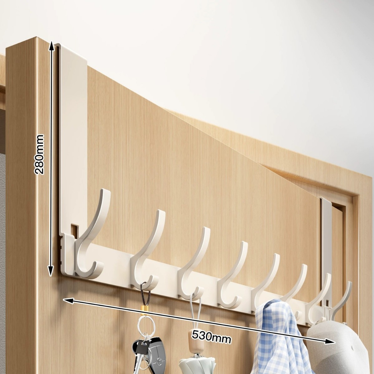 Milky white 8 hooks_arm length 28cm