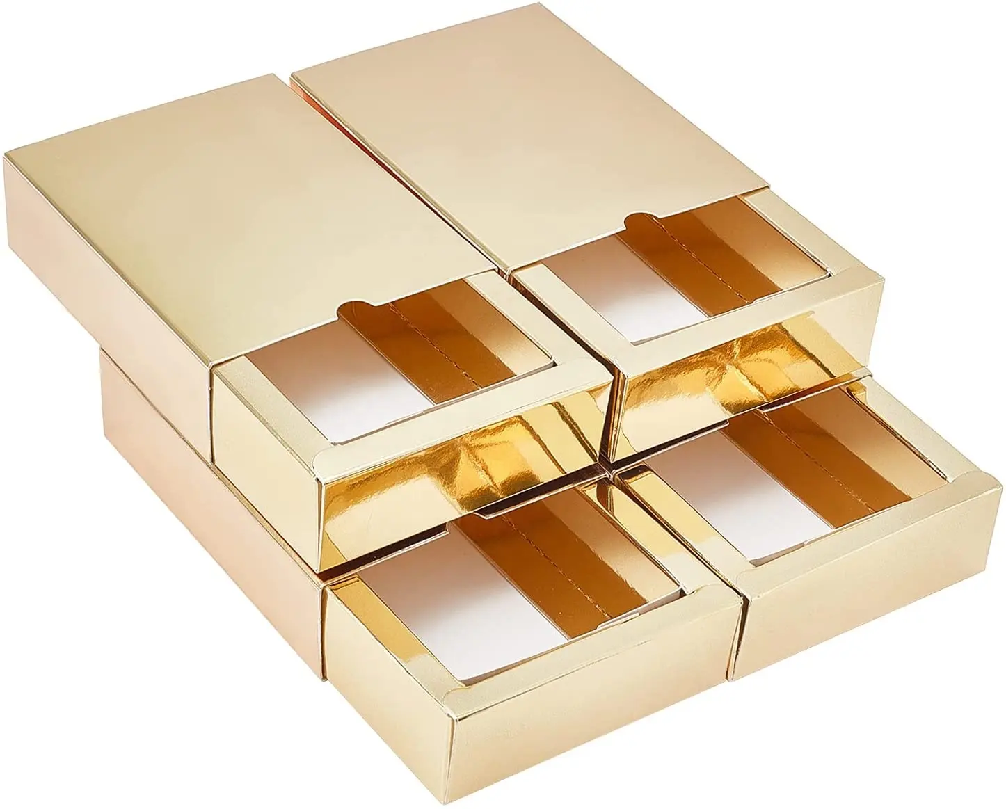 Золотой глянцевый ящик, коробка из крафт-бумаги, прямоугольные складные коробочки, зеркальные коробки для упаковки подарков, конфет, свадеб и вечеринок