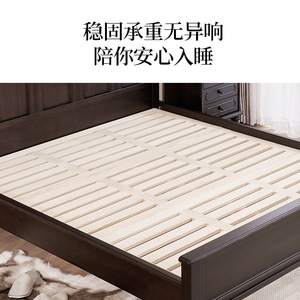 Stile antico francese 1.8m letto matrimoniale semplice retrò letto di nozze con fiore di pesco legno massello affumicato moderno Design morbido - Product Image 4