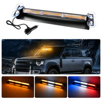 Barre lumineuse d'avertissement COB à 3 sections, balise stroboscopique avec base en forme de pelle et ventouses, lumière clignotante pour pare-brise de voiture