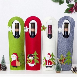 Coloré feutre <span class=keywords><strong>bouteille</strong></span> de vin sac refroidisseur vin pochette thermique métal isolé paillettes séquence vin glace sacs pour cadeau - Product Image 6