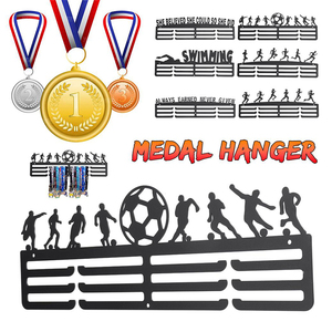 Étagère murale bricolage personnalisée en usine support d'affichage de <span class=keywords><strong>cintre</strong></span> de médaille de découpe laser à bas prix - Product Image 5