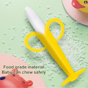 Bán buôn BPA-free cấp thực phẩm Silicone mọc răng đồ chơi mềm chuối <span class=keywords><strong>teethers</strong></span> với xử lý trái cây hình trái cây cho trẻ sơ sinh - Product Image 2