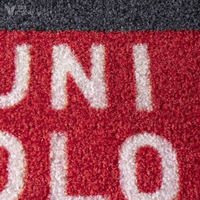 Tapis d'entrée commercial moderne personnalisé avec logo et texte, dos antidérapant en caoutchouc, utilisation intérieure/extérieure, facile à nettoyer