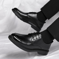Chaussures habillées d'affaires pour hommes, imperméables, durables, à lacets, avec doublure polaire chaude pour l'hiver, rehaussantes, pour le commerce transfrontalier