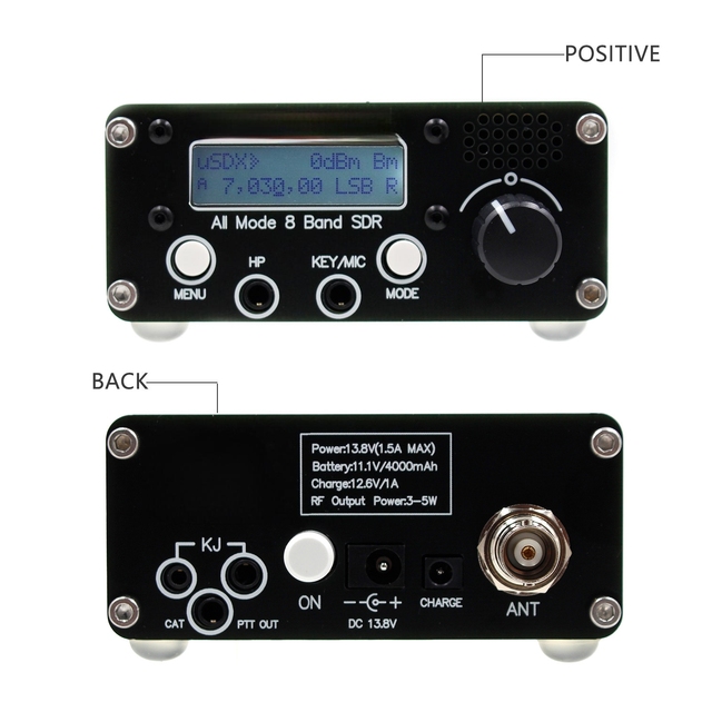 Upgraded version of USDR USDX+Plus v2 8-band SDR full mode HF SSB QRP transceiver